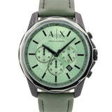 Armani Exchange Banks Chronograph Green Dial Green Leather Strap Watch For Men - AX1725 Buy Now By Armani Exchange