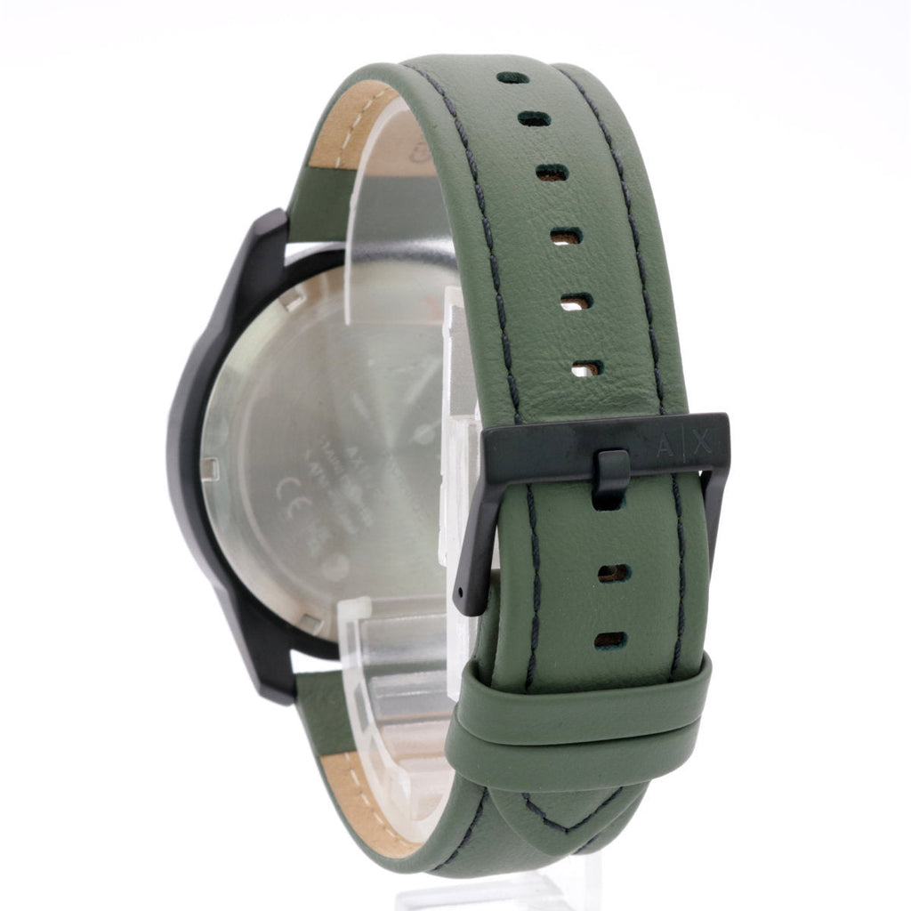 Armani Exchange Banks Chronograph Green Dial Green Leather Strap Watch For Men - AX1725 Buy Now By Armani Exchange