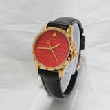 Gucci G Timeless Coral Red Dial Black Leather Strap Watch For Men - YA126464 Buy Now By Gucci