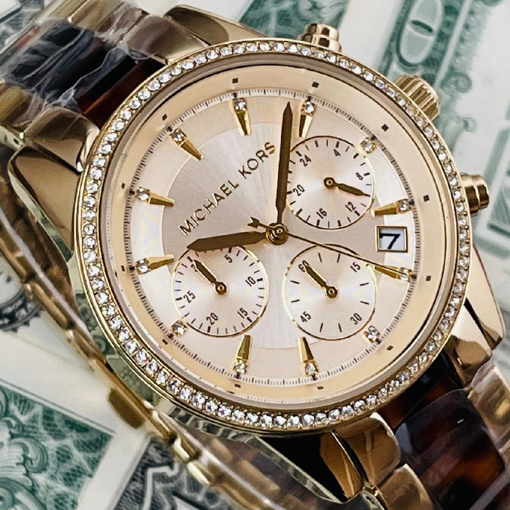 Michael Kors Ritz Gold Dial Two Tone Steel Strap Watch for Women - MK6322 Buy Now By Michael Kors