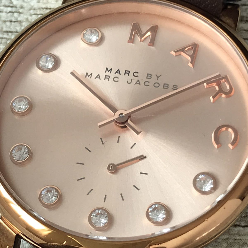 Marc Jacobs Baker Rose Gold Dial Grey Leather Strap Watch for Women - MBM1400 Buy Now By Marc Jacobs