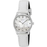 Gucci G-Timeless Mother of Pearl White Dial White Leather Strap Watch For Women - YA126597 Buy Now By Gucci