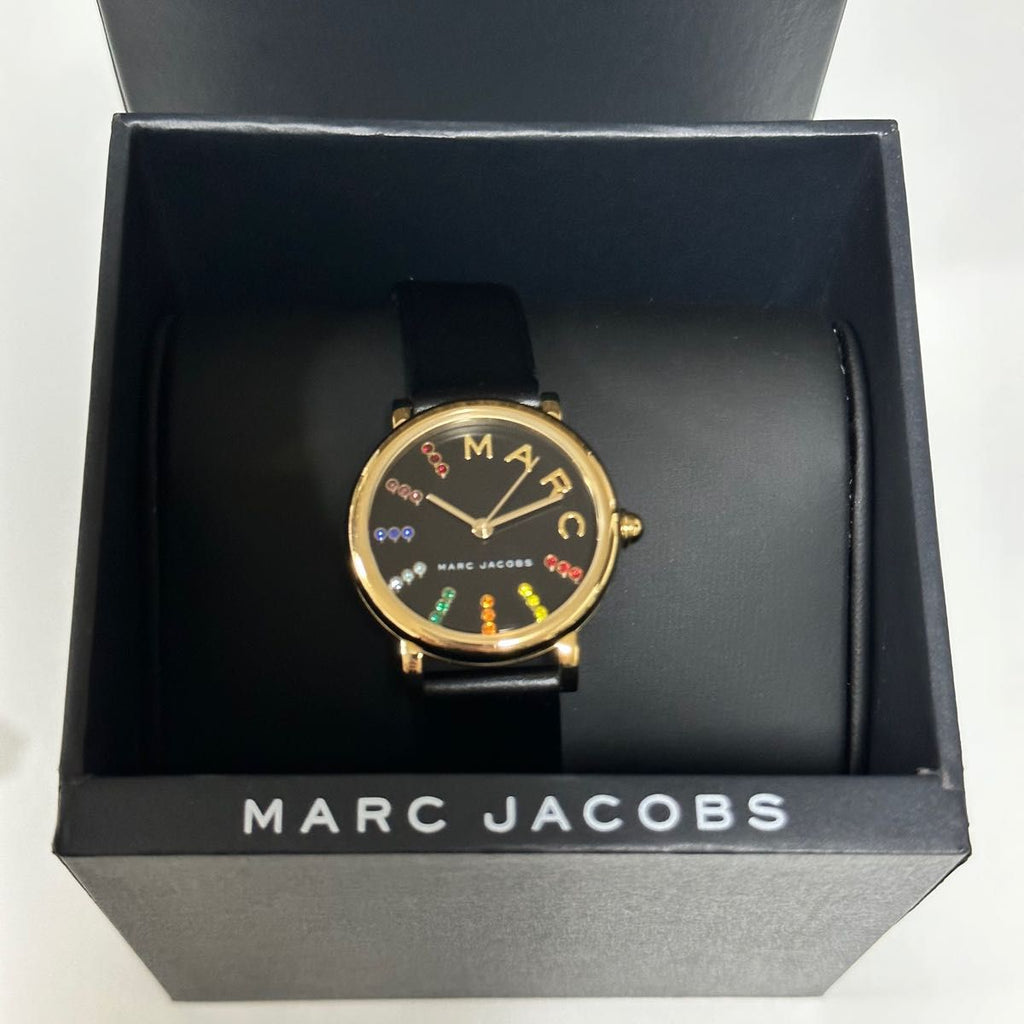 Marc Jacobs Roxy Black Dial Black Leather Strap Watch for Women - MJ1592 Buy Now By Marc Jacobs