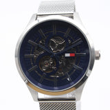Tommy Hilfiger Spencer Skeleton Black Dial Silver Mesh Bracelet Watch for Men - 1791643 Buy Now By Tommy Hilfiger
