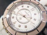 Chanel J12 Quartz Diamonds Ceramic White Dial White Steel Strap Watch for Women - J12 H4466 Buy Now By Chanel