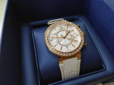 Swarovski Citra Sphere Chrono White Dial White Leather Strap Watch for Women - 5080602 Buy Now By Swarovski