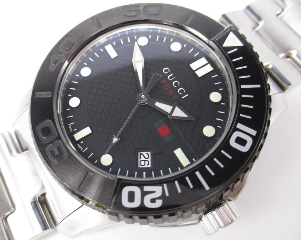 Gucci G Timeless Black Dial Silver Steel Strap Watch For Men - YA126249 Buy Now By Gucci