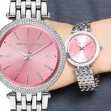 Michael Kors Darci Crystal Pink Dial Silver Stainless Steel Strap Watch for Women - MK3352 Buy Now By Michael Kors