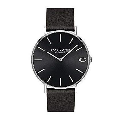 Coach Charles Black Dial Black Leather Strap Watch for Men - 14602149 Buy Now By Coach