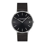 Coach Charles Black Dial Black Leather Strap Watch for Men - 14602149 Buy Now By Coach