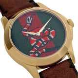 Gucci Le Marche Des Merveilles Green and Red Dial Brown Leather Strap Unisex Watch - YA1264012 Buy Now By Gucci
