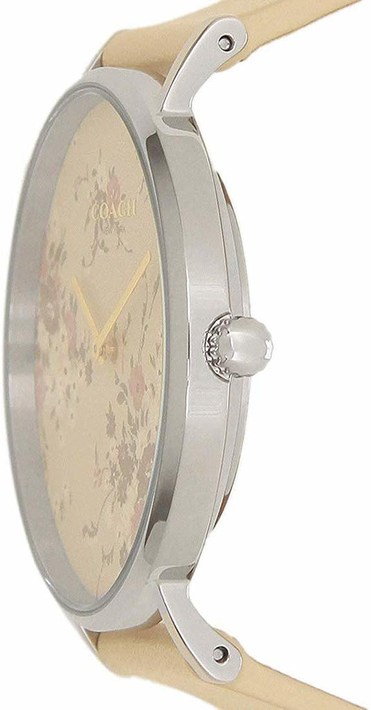 Coach Perry Beige Floral Dial Beige Leather Strap Watch for Women - 14503293 Buy Now By Coach