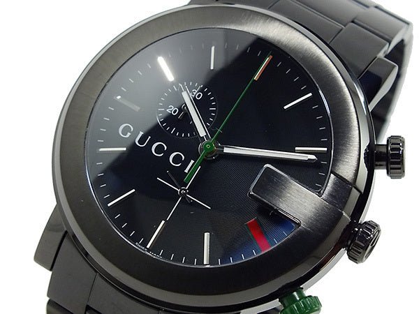 Gucci G Chrono Black Dial Black Steel Strap Watch For Men - YA101331 Buy Now By Gucci