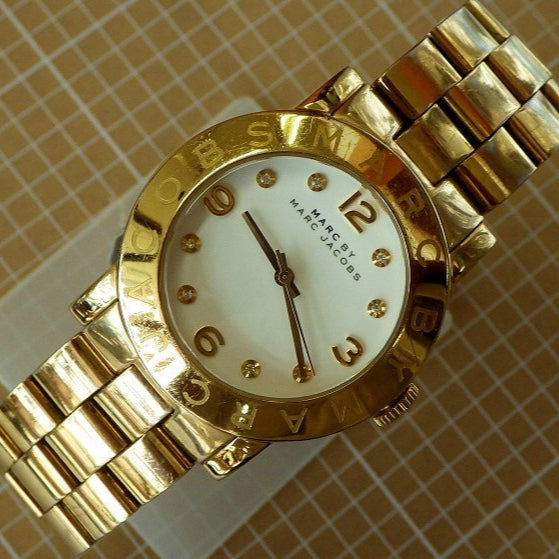 Marc Jacobs Amy White Dial Gold Steel Strap Watch for Women - MBM3056 Buy Now By Marc Jacobs