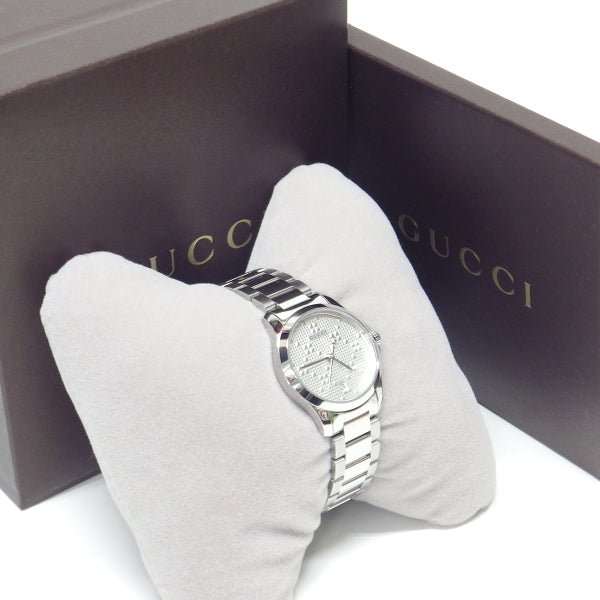 Gucci G Timeless Silver Dial Silver Steel Strap Watch For Women - YA126551 Buy Now By Gucci