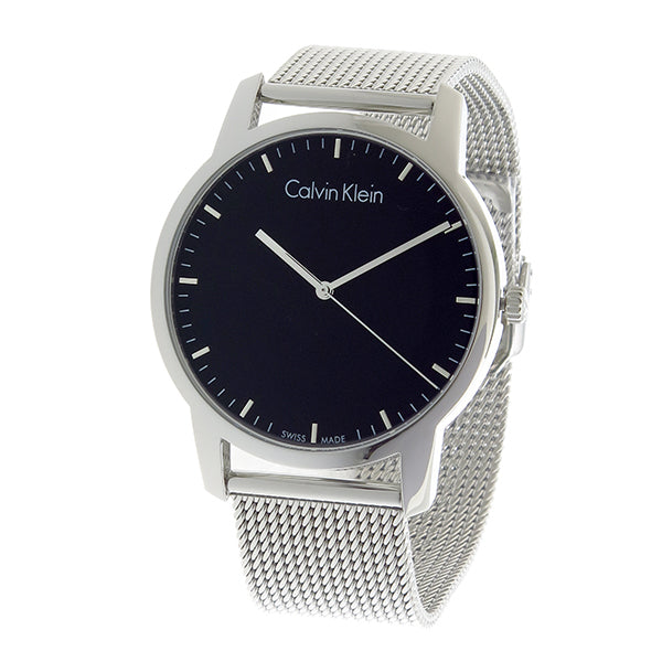 Calvin Klein City Chronograph Black Dial Silver Mesh Bracelet Watch for Men - K2G2G121 Buy Now By Calvin Klein