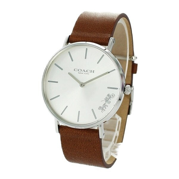 Coach Perry Silver Dial Brown Leather Strap Watch for Women - 14503120 Buy Now By Coach