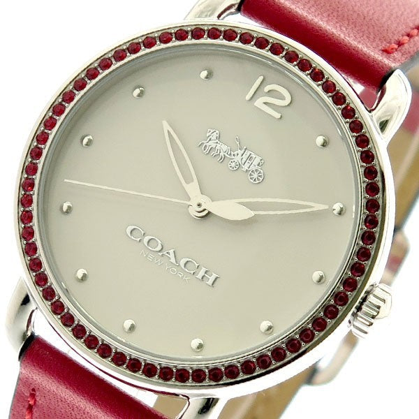 Coach Delancey White Dial Red Leather Strap Watch for Women - 14502878 Buy Now By Coach