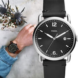 Fossil The Commuter Black Dial Black Leather Strap Watch for Men - FS5406 Buy Now By Fossil
