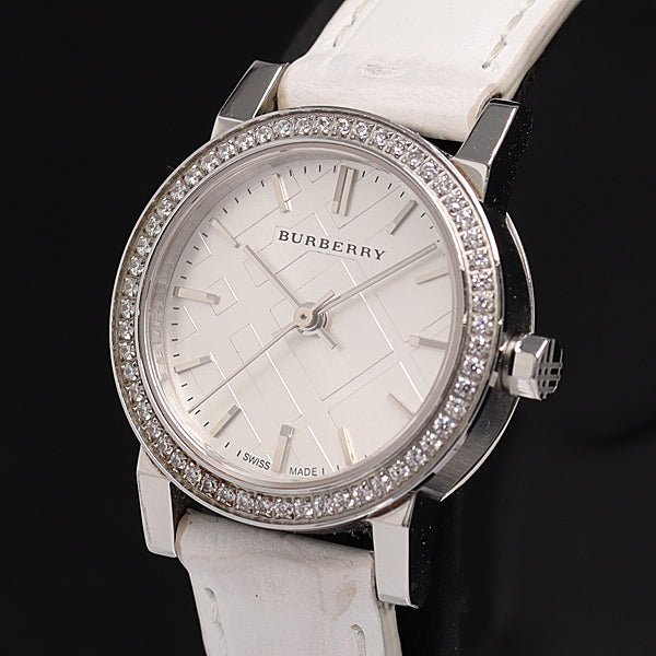 Burberry The City White Diamonds Dial White Leather Strap Watch for Women - BU9221 Buy Now By Burberry