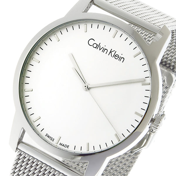Calvin Klein City Chronograph White Dial Silver Mesh Bracelet Watch for Men - K2G2G126 Buy Now By Calvin Klein