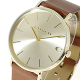 Coach Charles Gold Dial Brown Leather Strap Watch for Women - 14602433 Buy Now By Coach