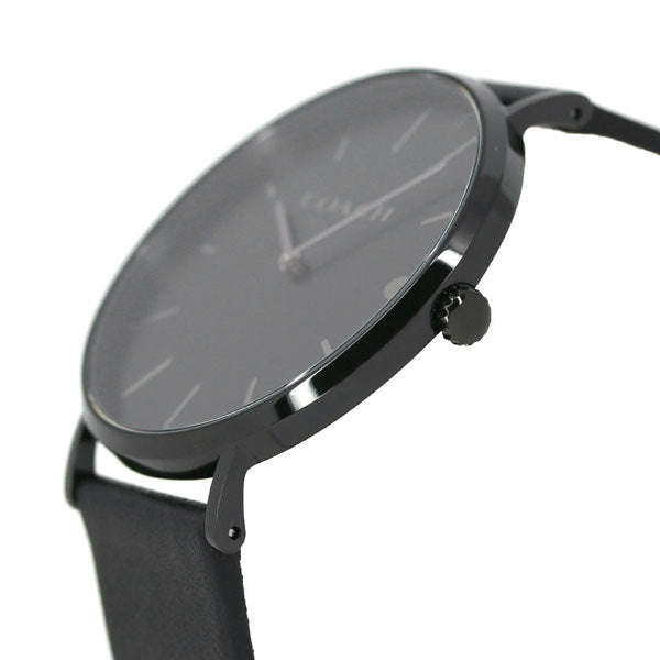 Coach Charles Black Dial Black Leather Strap Watch for Men - 14602434 Buy Now By Coach