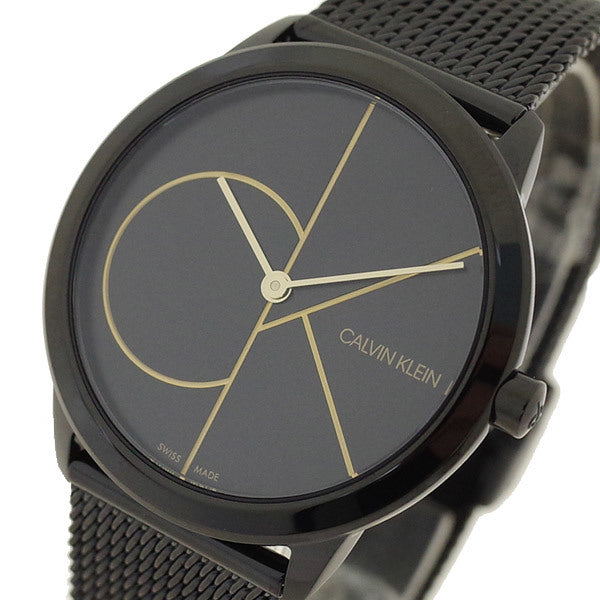 Calvin Klein Minimal Black Dial Black Mesh Bracelet Watch for Women - K3M224X1 Buy Now By Calvin Klein