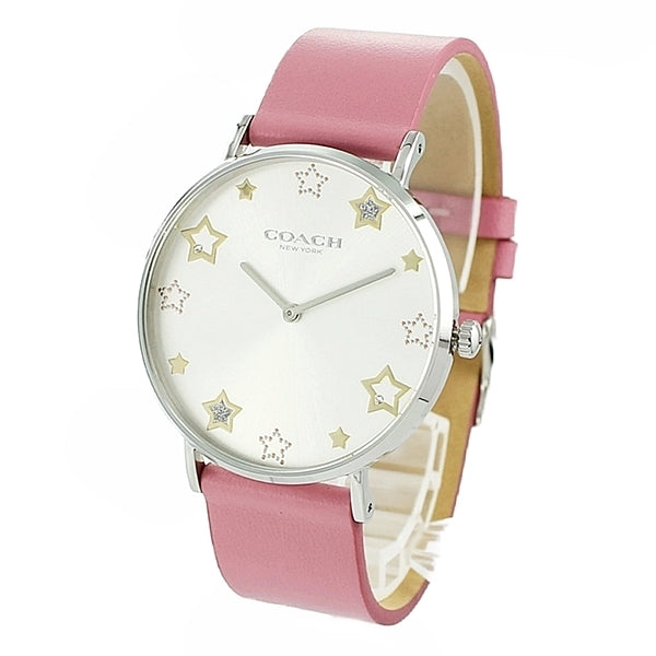 Coach Perry Mother of Pearl White Dial Pink Leather Strap Watch for Women - 14503243 Buy Now By Coach