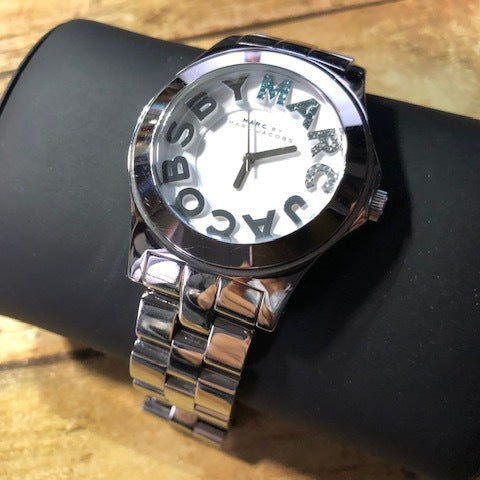 Marc Jacobs Rivera White Dial Silver Steel Strap Watch for Women - MBM3136 Buy Now By Marc Jacobs