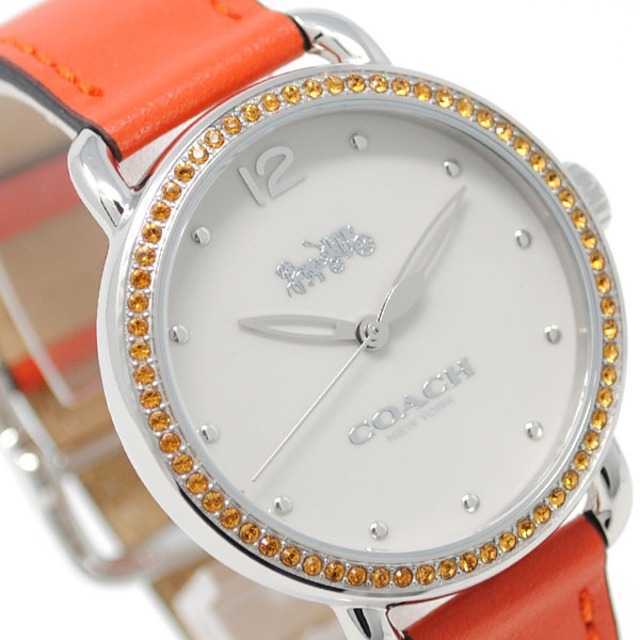 Coach Delancey White Dial Orange Leather Strap Watch for Women - 14502880 Buy Now By Coach