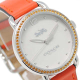 Coach Delancey White Dial Orange Leather Strap Watch for Women - 14502880 Buy Now By Coach