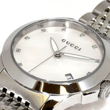 Gucci G Timeless Diamonds Mother of Pearl Dial Silver Steel Strap Watch For Women - YA126504 Buy Now By Gucci
