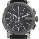 Gucci G Chrono Black Dial Black Leather Strap Watch For Men - YA101205 Buy Now By Gucci