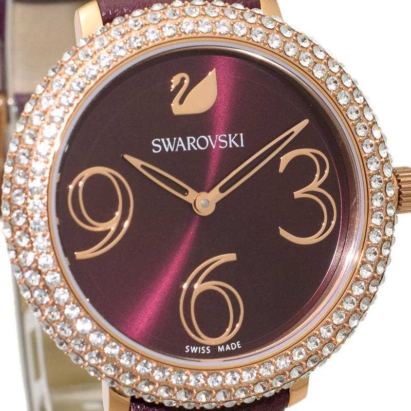 Swarovski Crystal Frost Red Dial Red Leather Strap Watch for Women - 5484064 Buy Now By Swarovski