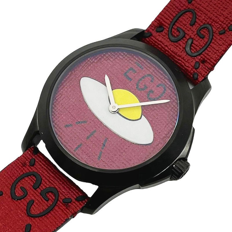 Gucci G Timeless Ghost Red Dial Red Leather Strap Watch For Men - YA1264023 Buy Now By Gucci