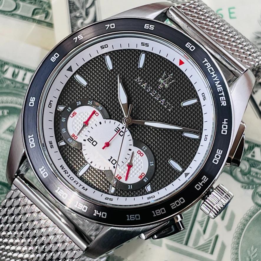 Maserati Traguardo Chronograph Black Dial Silver Mesh Bracelet Watch For Men - R8873612008 Buy Now By Maserati