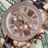 Michael Kors Wren Diamonds Rose Gold Dial Two Tone Steel Strap Watch for Women - MK6159 Buy Now By Michael Kors