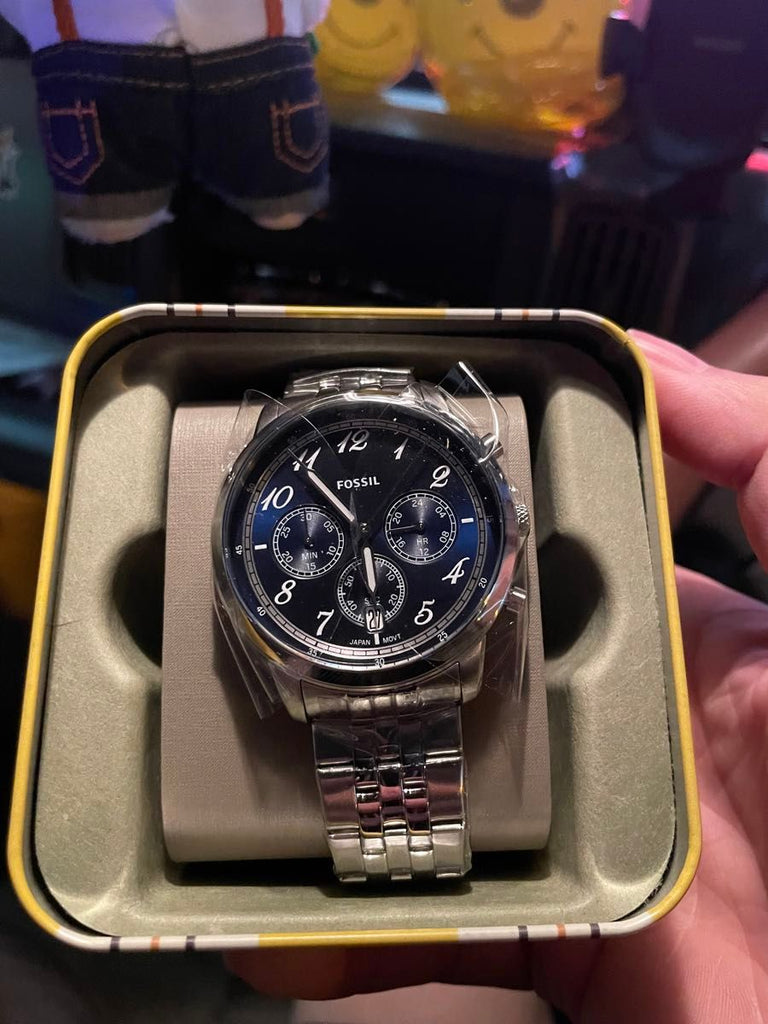 Fossil Neutra Chronograph Blue Dial Silver Steel Strap Watch for Men - FS6025 Buy Now By Fossil