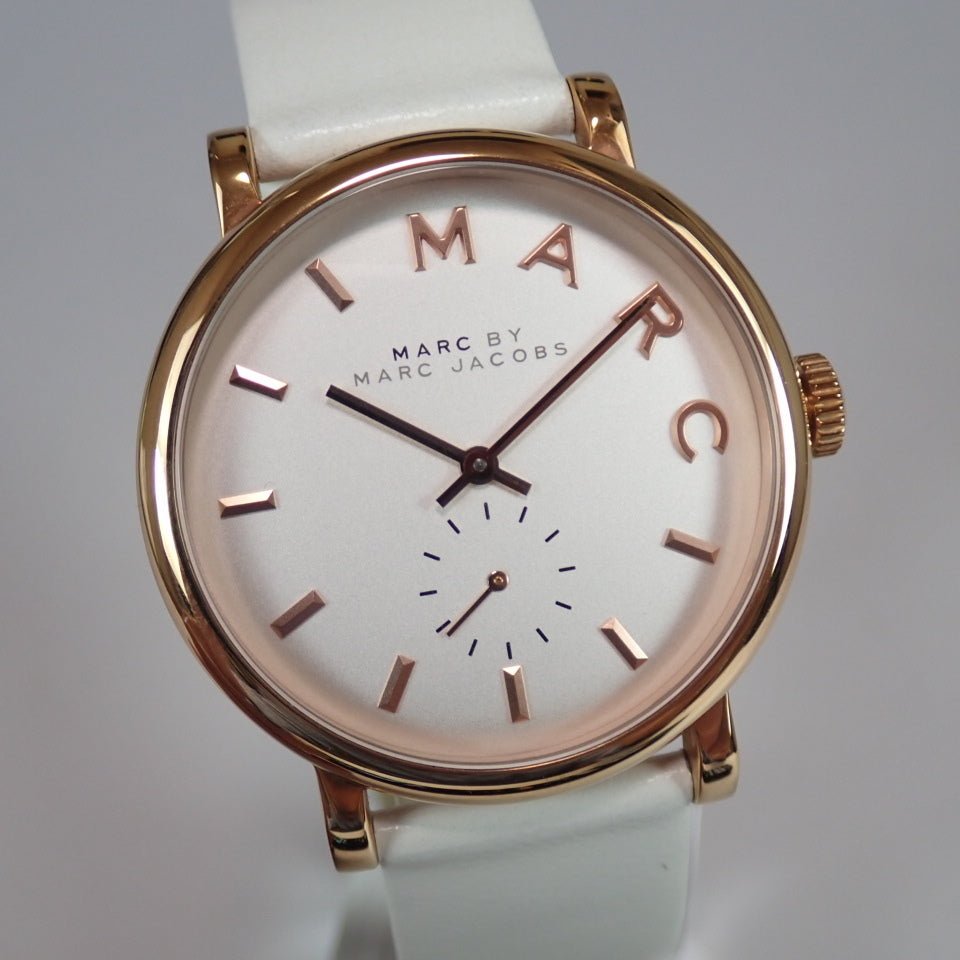 Marc Jacobs Baker White Dial White Leather Strap Watch for Women - MBM1283 Buy Now By Marc Jacobs