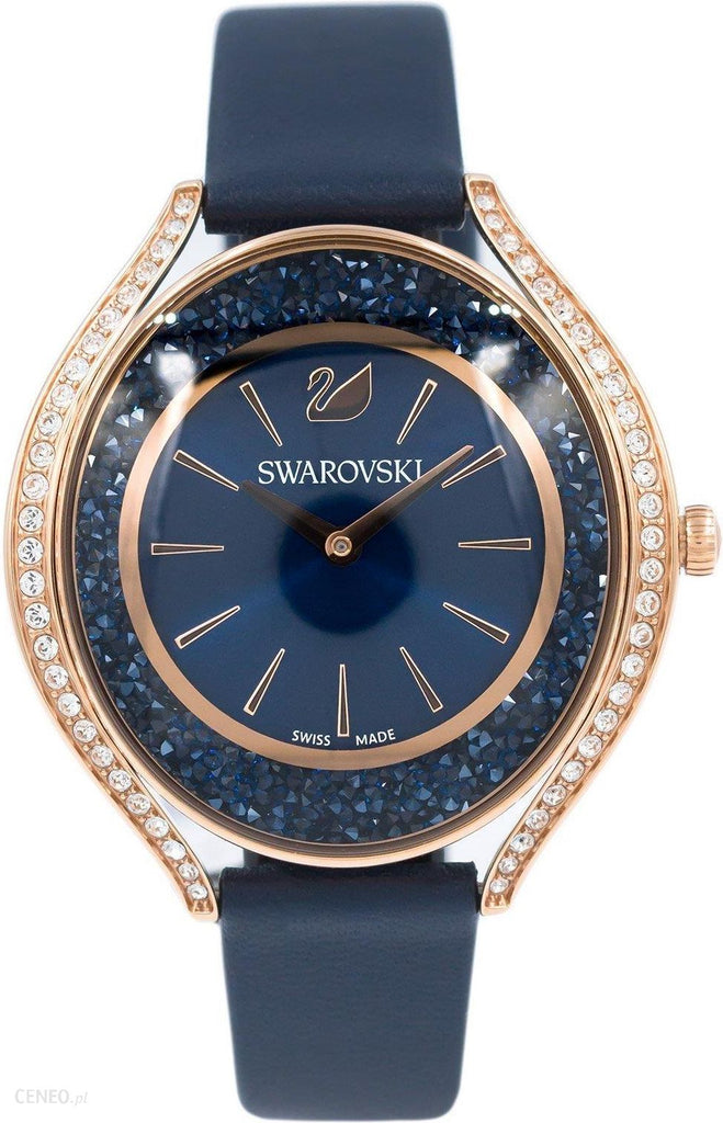 Swarovski Crystalline Aura Blue Dial Blue Leather Strap Watch for Women - 5519447 Buy Now By Swarovski