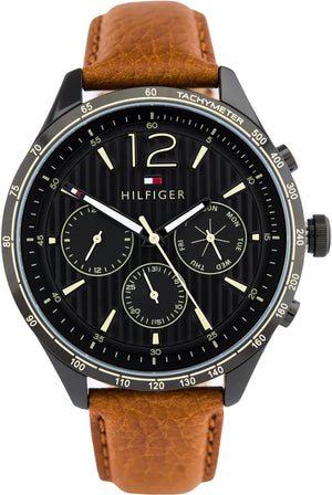 Tommy Hilfiger Gavin Chronograph Quartz Black Dial Brown Leather Strap Watch for Men - 1791470 Buy Now By Tommy Hilfiger