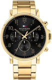 Tommy Hilfiger Daniel Chronograph Black Dial Gold Steel Strap Watch For Men - 1791978 Buy Now By Tommy Hilfiger