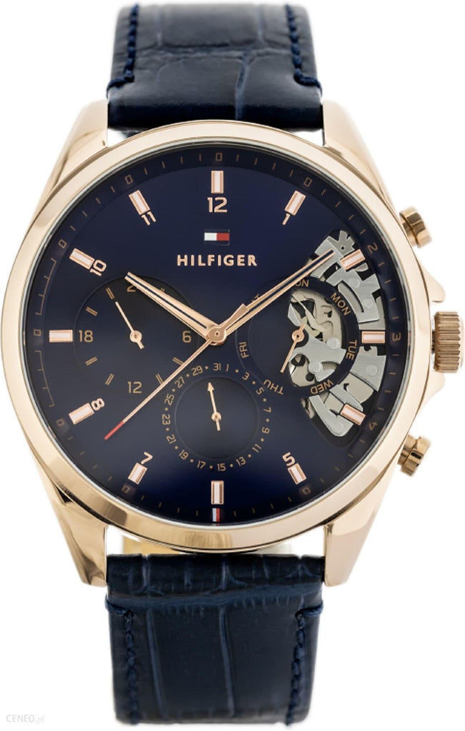 Tommy Hilfiger Baker Chronograph Quartz Blue Dial Blue Leather Strap Watch For Men - 1710451 Buy Now By Tommy Hilfiger