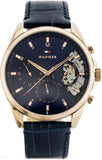Tommy Hilfiger Baker Chronograph Quartz Blue Dial Blue Leather Strap Watch For Men - 1710451 Buy Now By Tommy Hilfiger