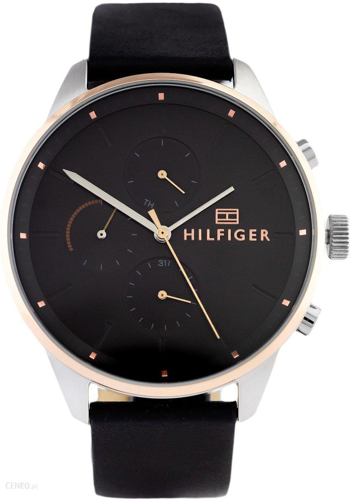 Tommy Hilfiger Chase Chronograph Quartz Grey Dial Black Leather Strap Watch For Men - 1791488 Buy Now By Tommy Hilfiger