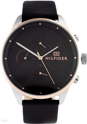 Tommy Hilfiger Chase Chronograph Quartz Grey Dial Black Leather Strap Watch For Men - 1791488 Buy Now By Tommy Hilfiger