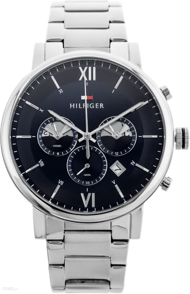 Tommy Hilfiger Evan Chronograph Blue Dial Silver Steel Strap Watch For Men - 1710409 Buy Now By Tommy Hilfiger
