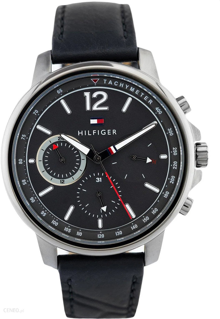 Tommy Hilfiger London Chronograph Grey Dial Black Leather Strap Watch for Men - 1791533 Buy Now By Tommy Hilfiger