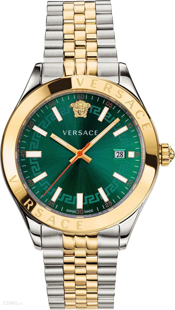 Versace Hellenyium Quartz Green Dial Two Tone Steel Strap Watch For Men - VEVI00620 Buy Now By Versace